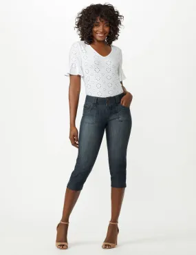 2 Button Capri With Front Pocket and Back Flap Pkts
