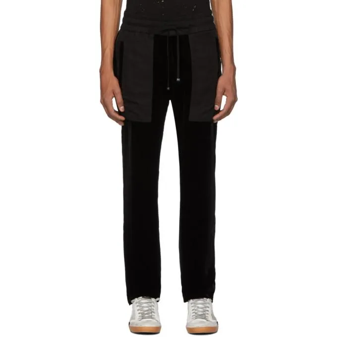 AMIRI Black Velvet Commando Patch Lounge Pants