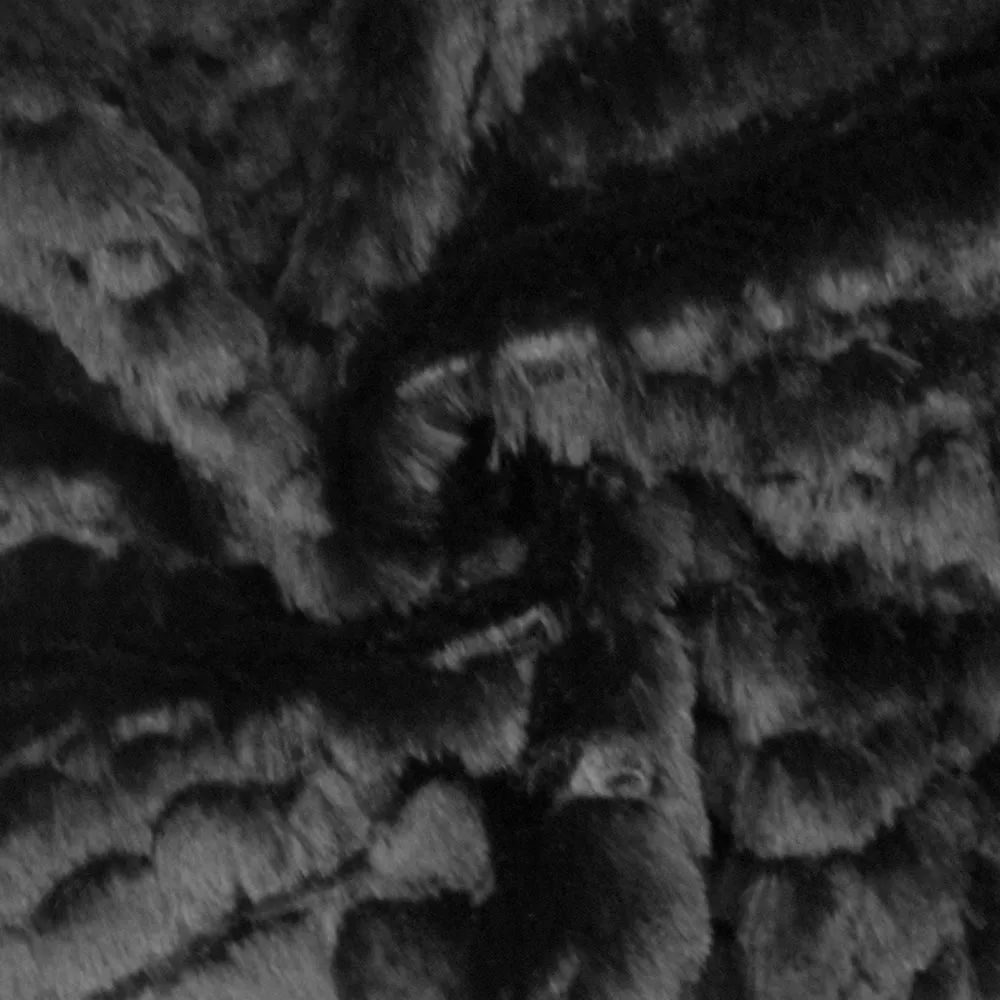 Black Famous Designer Embossed Crocodile Faux Fur Double Side Woven Fabric