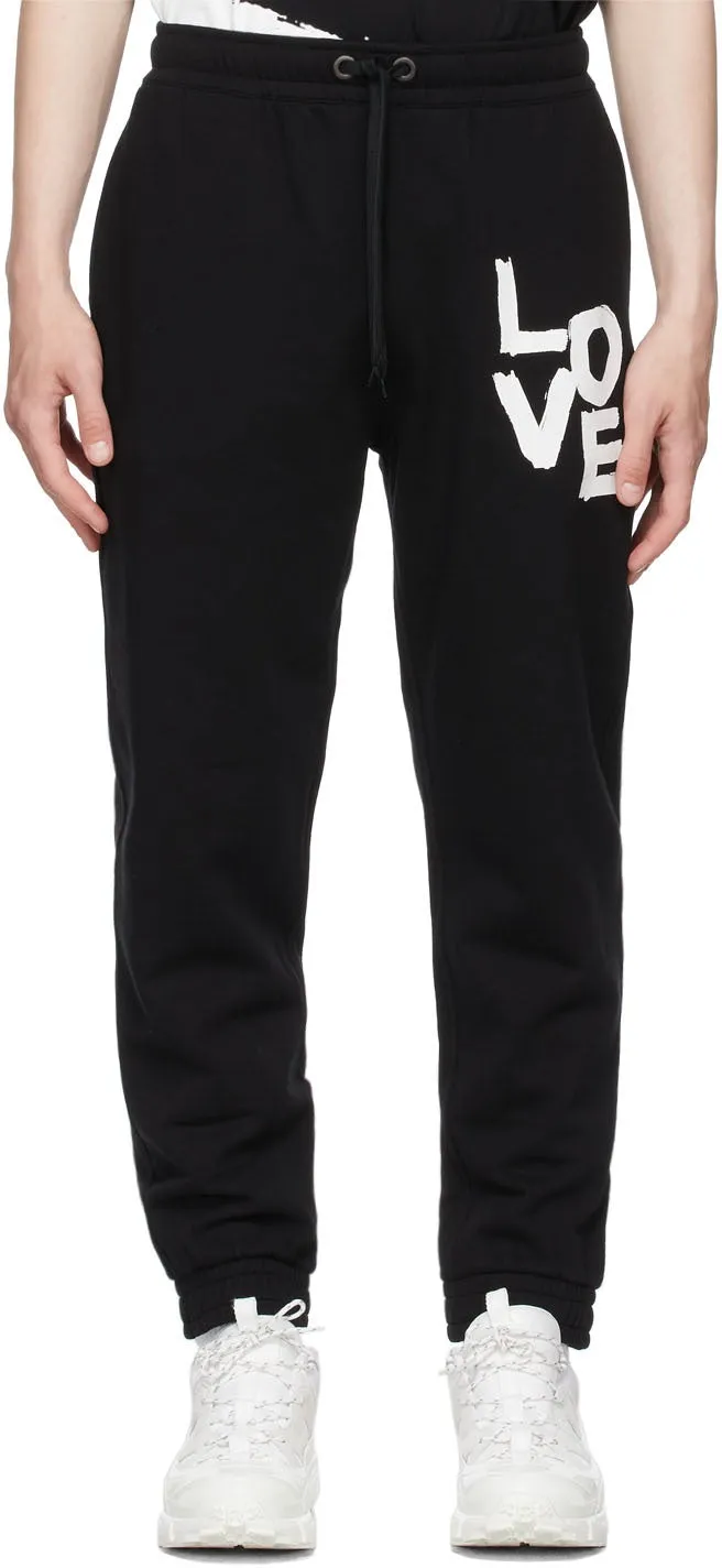 Burberry Black Print 'Love' Jogging Lounge Pants