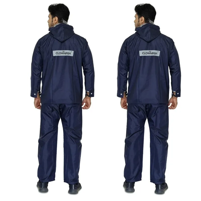 Combo of 2: Men Rainwear - Waterproof, Reversible with Hood | Includes Storage Bag | X-Large | Blue