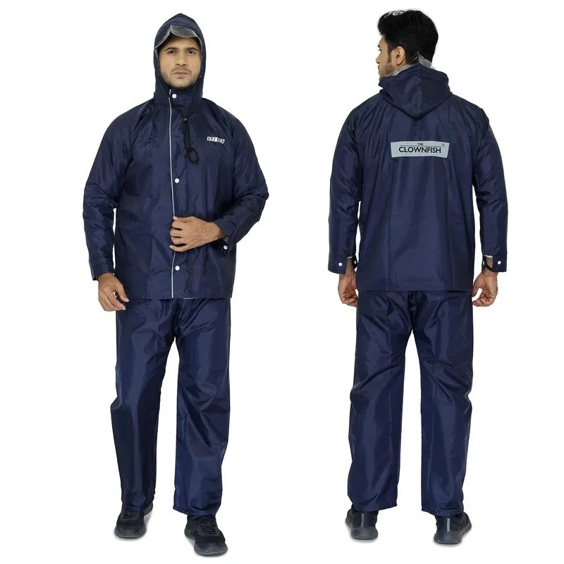 Combo of 2: Men Rainwear - Waterproof, Reversible with Hood | Includes Storage Bag | X-Large | Blue
