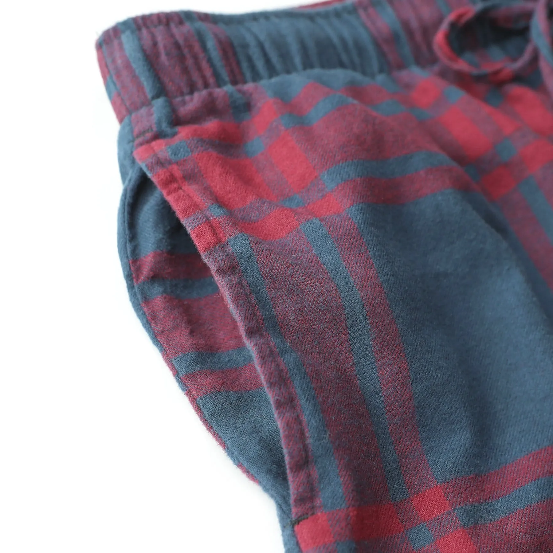 Cotton Flannel Pajama Plaid Sleep & Lounge Pants, PJ Bottoms With Pockets And Button Fly #3001