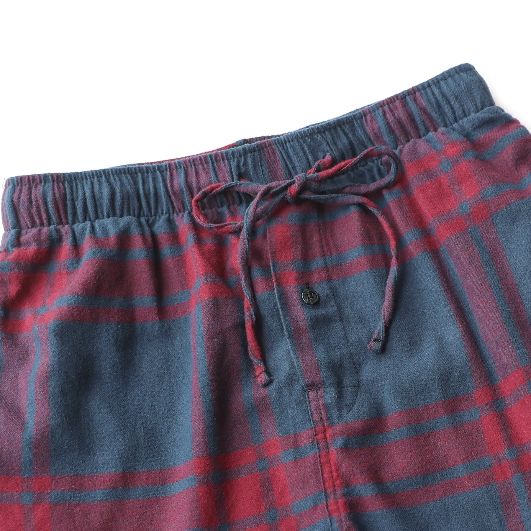 Cotton Flannel Pajama Plaid Sleep & Lounge Pants, PJ Bottoms With Pockets And Button Fly #3001