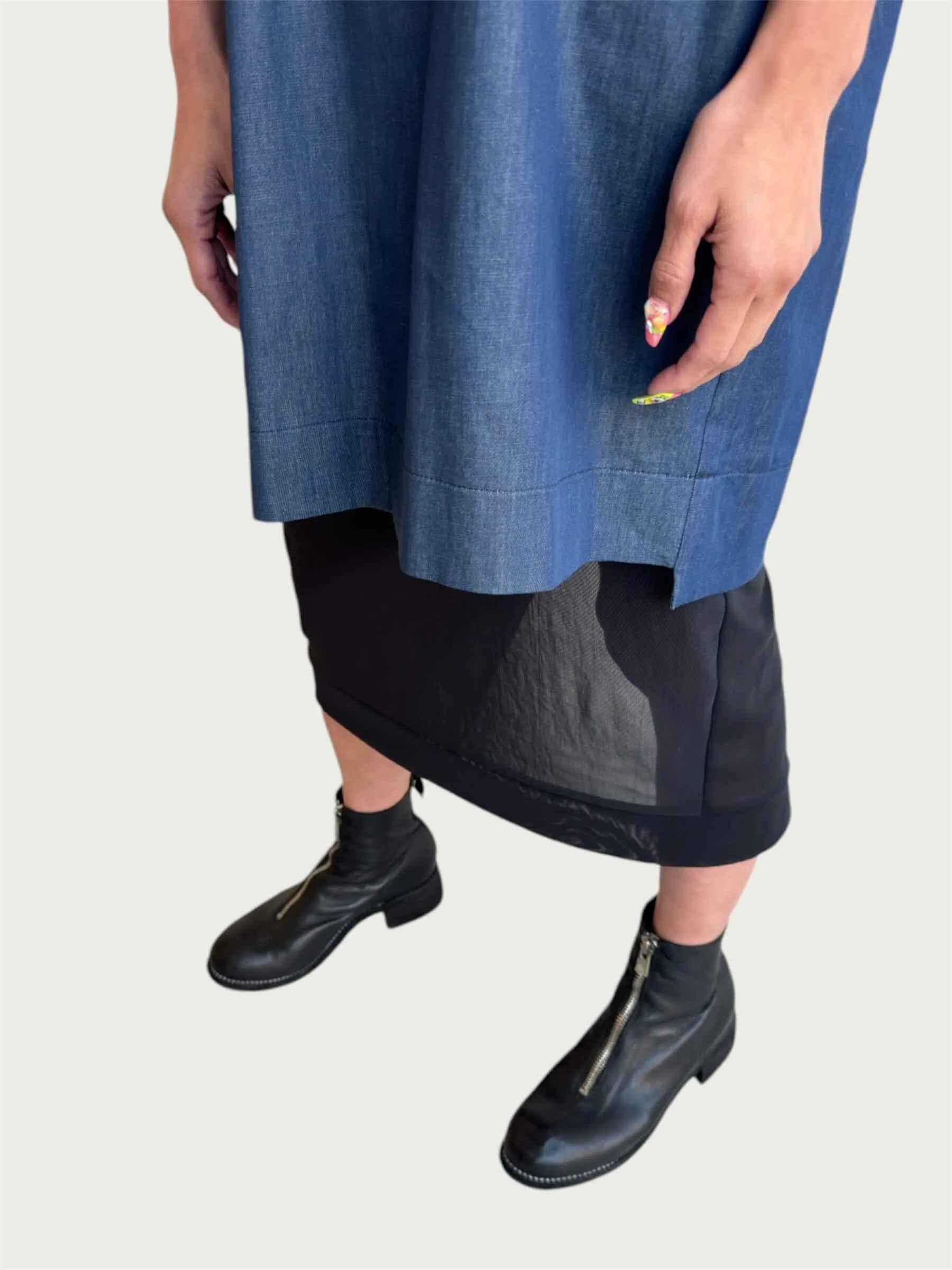 Denim Exaggerated Tee in Rich Blue