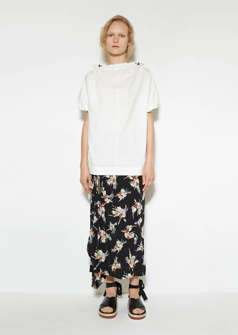 Drawstring Gathered Blouse