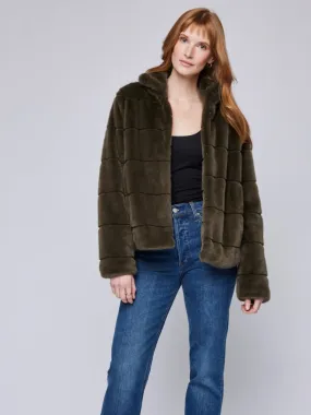 Ellington Clipped Faux Fur Jacket in Olive
