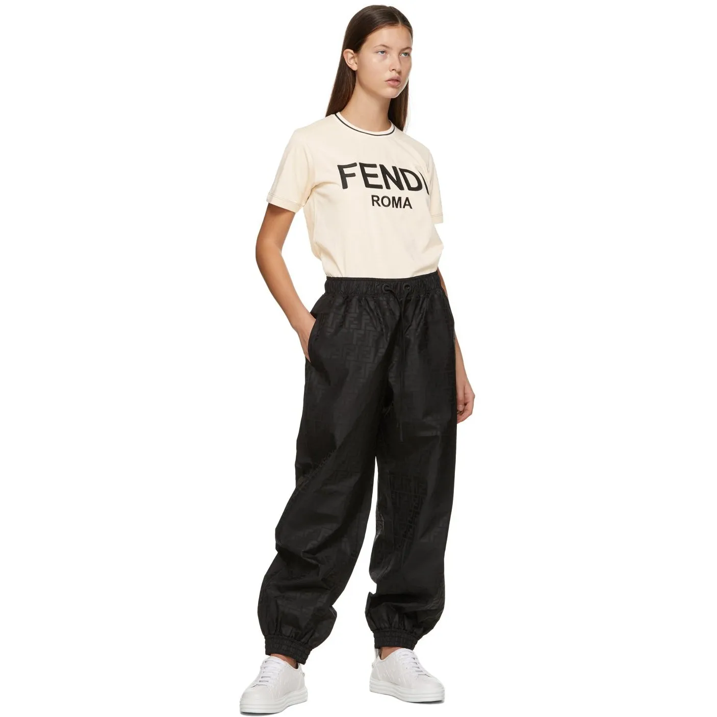 Fendi Black 'Forever Fendi' Logo Lounge Pants