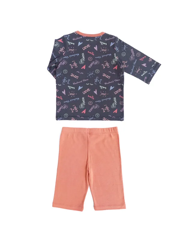 Happy Vibes 3/4 Sleeves and Pants PJ Set