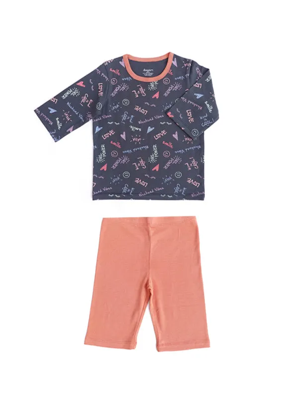 Happy Vibes 3/4 Sleeves and Pants PJ Set