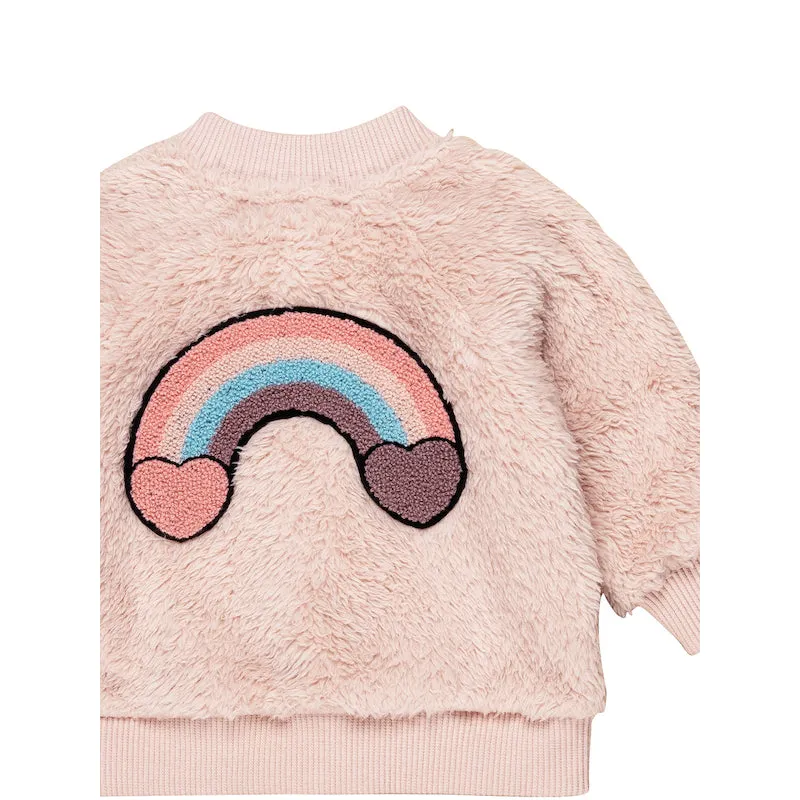Huxbaby Rainbow Heart Fur Jacket