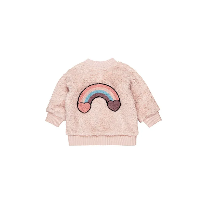 Huxbaby Rainbow Heart Fur Jacket