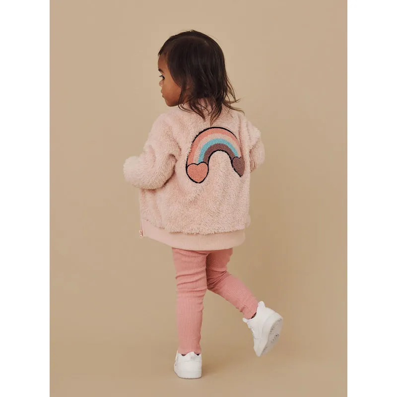 Huxbaby Rainbow Heart Fur Jacket