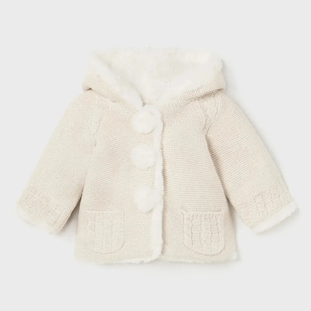 Mayoral Pom Pom Cardigan - Ivory