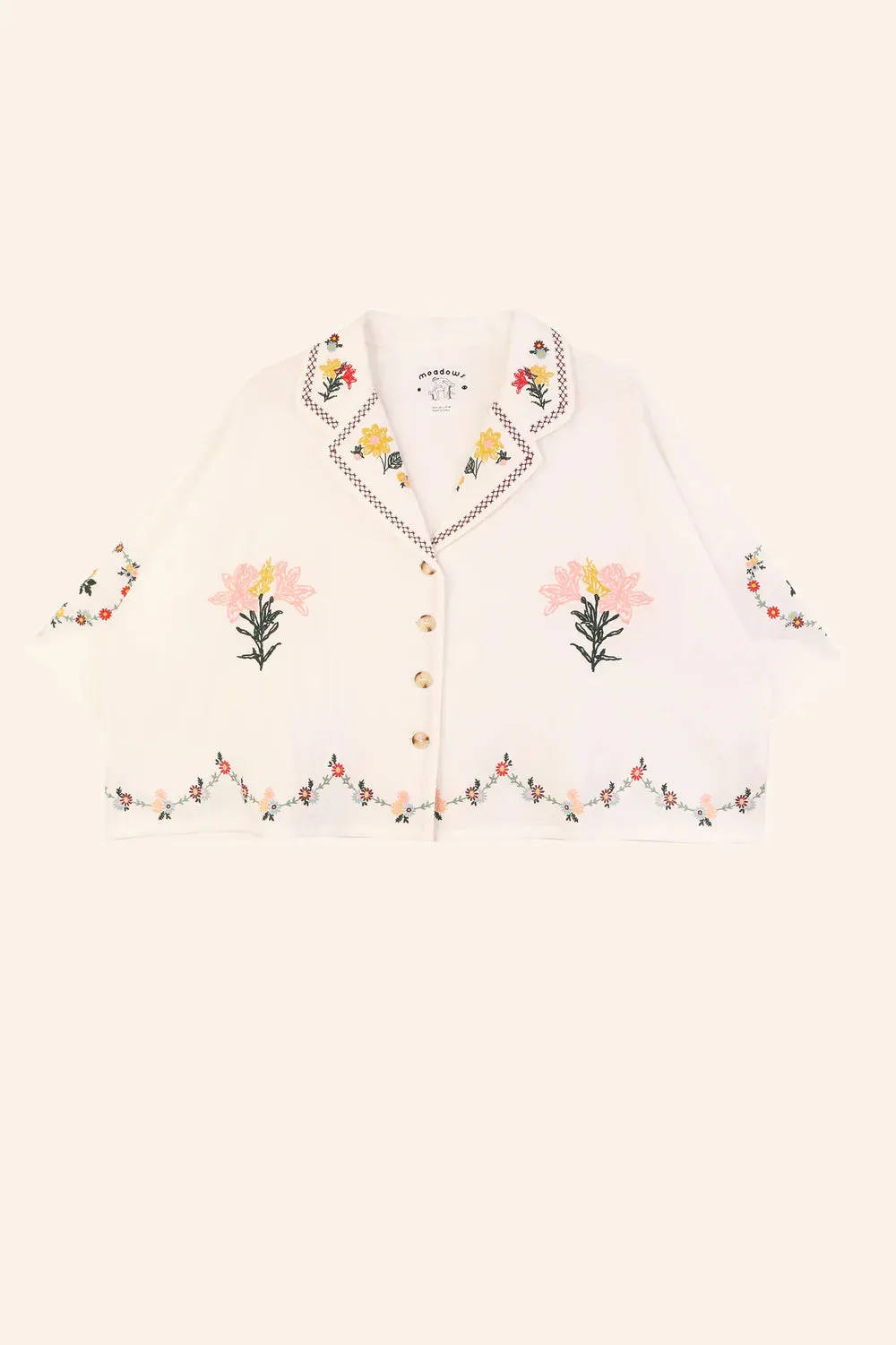 Meadows | ARCHIVE Penstemon Shirt | Multi embroidery