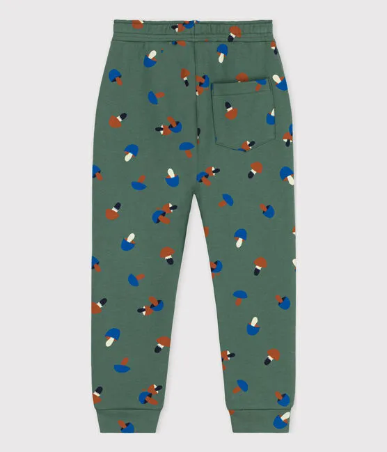 Mushroom Printed Fleece Jogging Bottoms