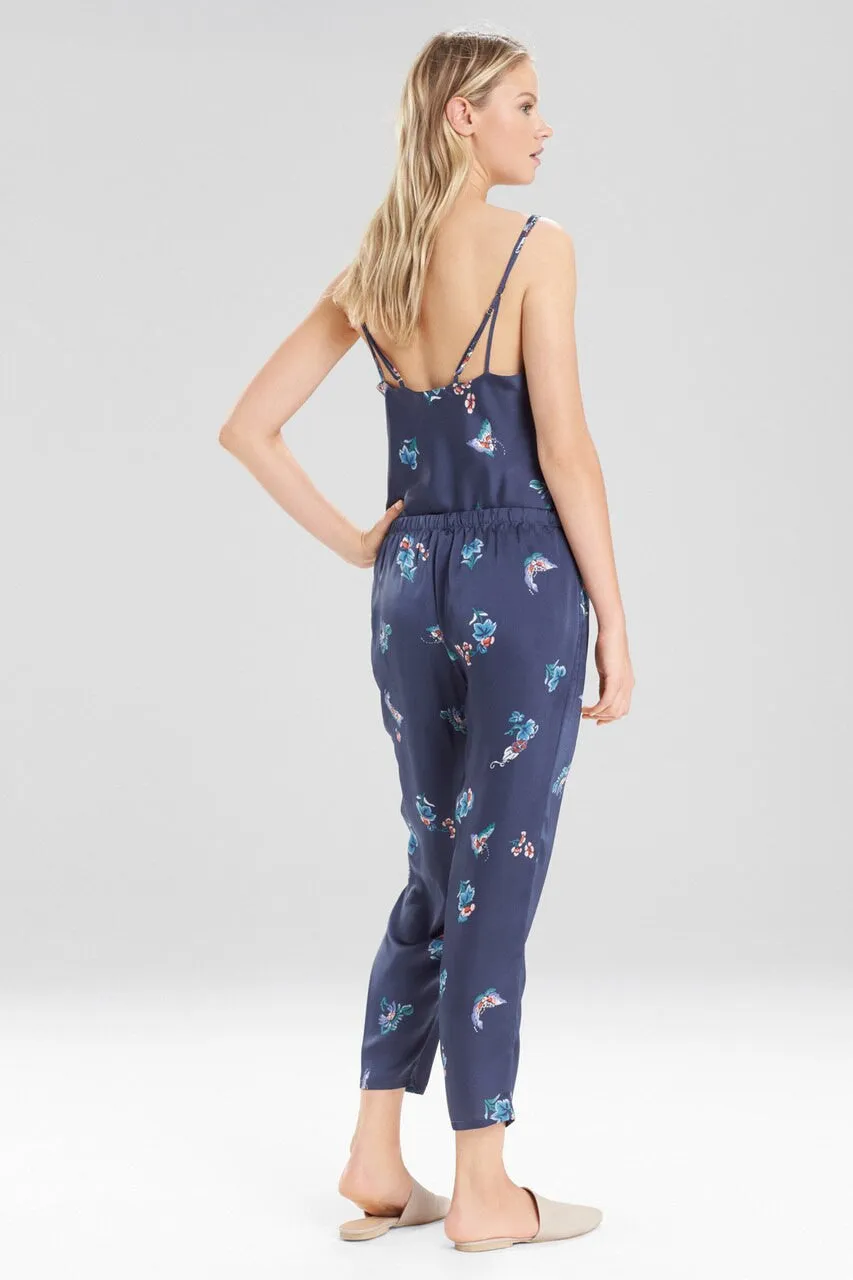 Papillon Printed Feathers Satin Pants