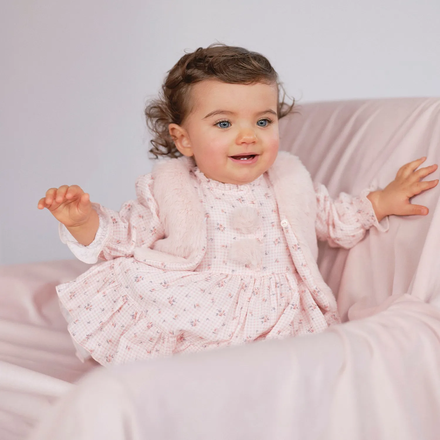 Peach Faux Fur Gilet
