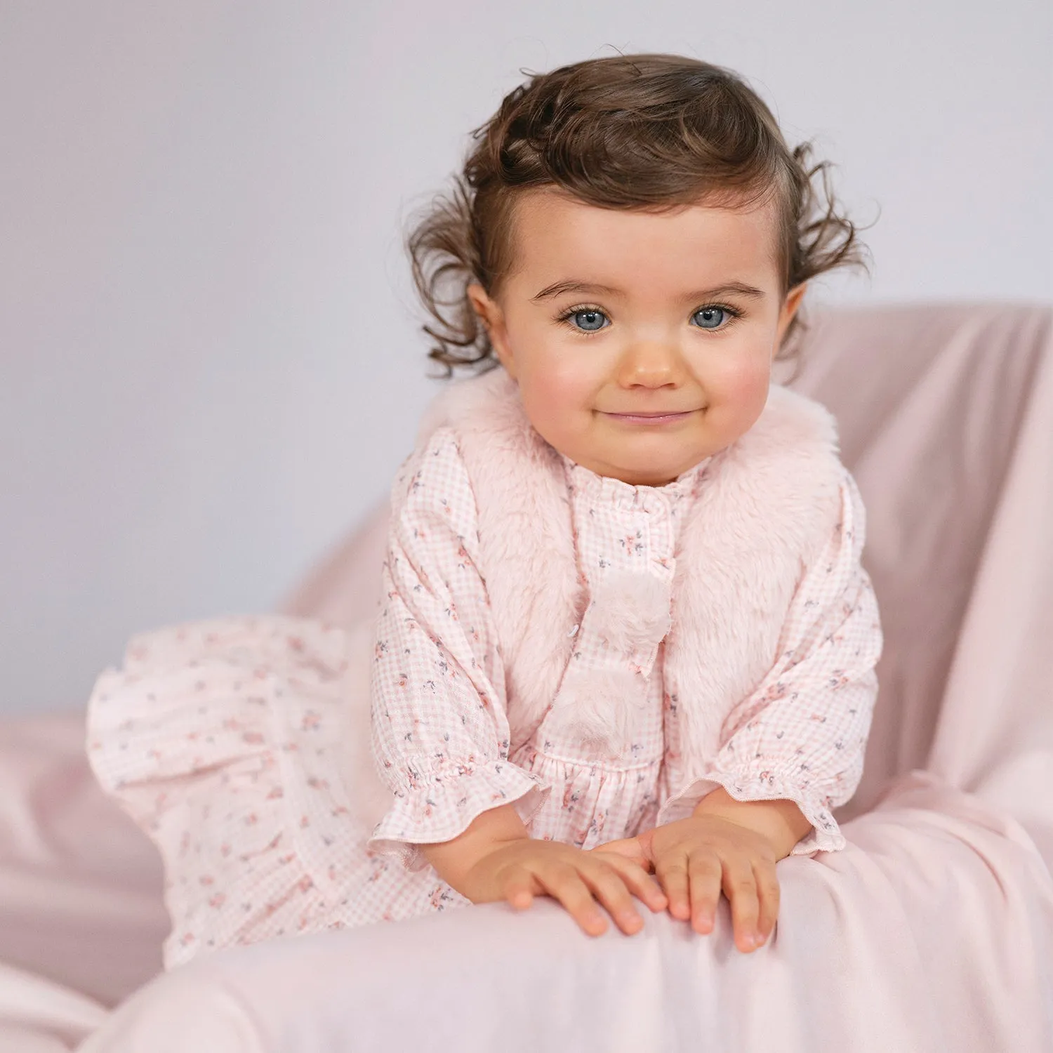 Peach Faux Fur Gilet