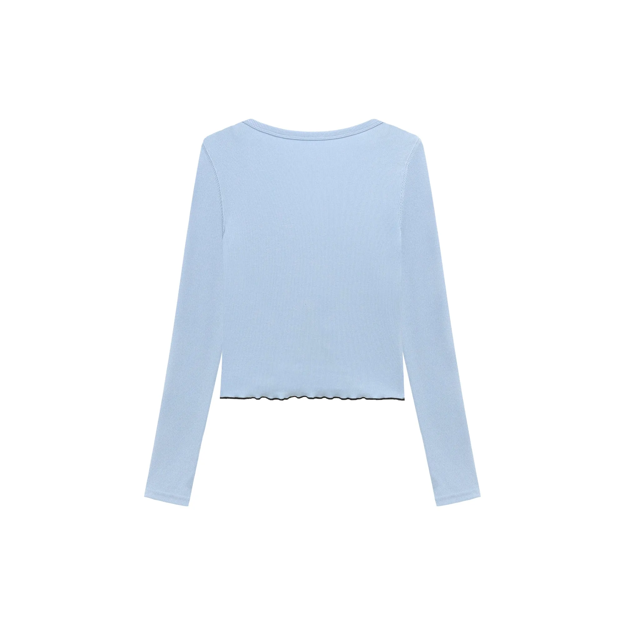 Ruffle Bow Lace Up Logo Slim Cropped T-Shirt
