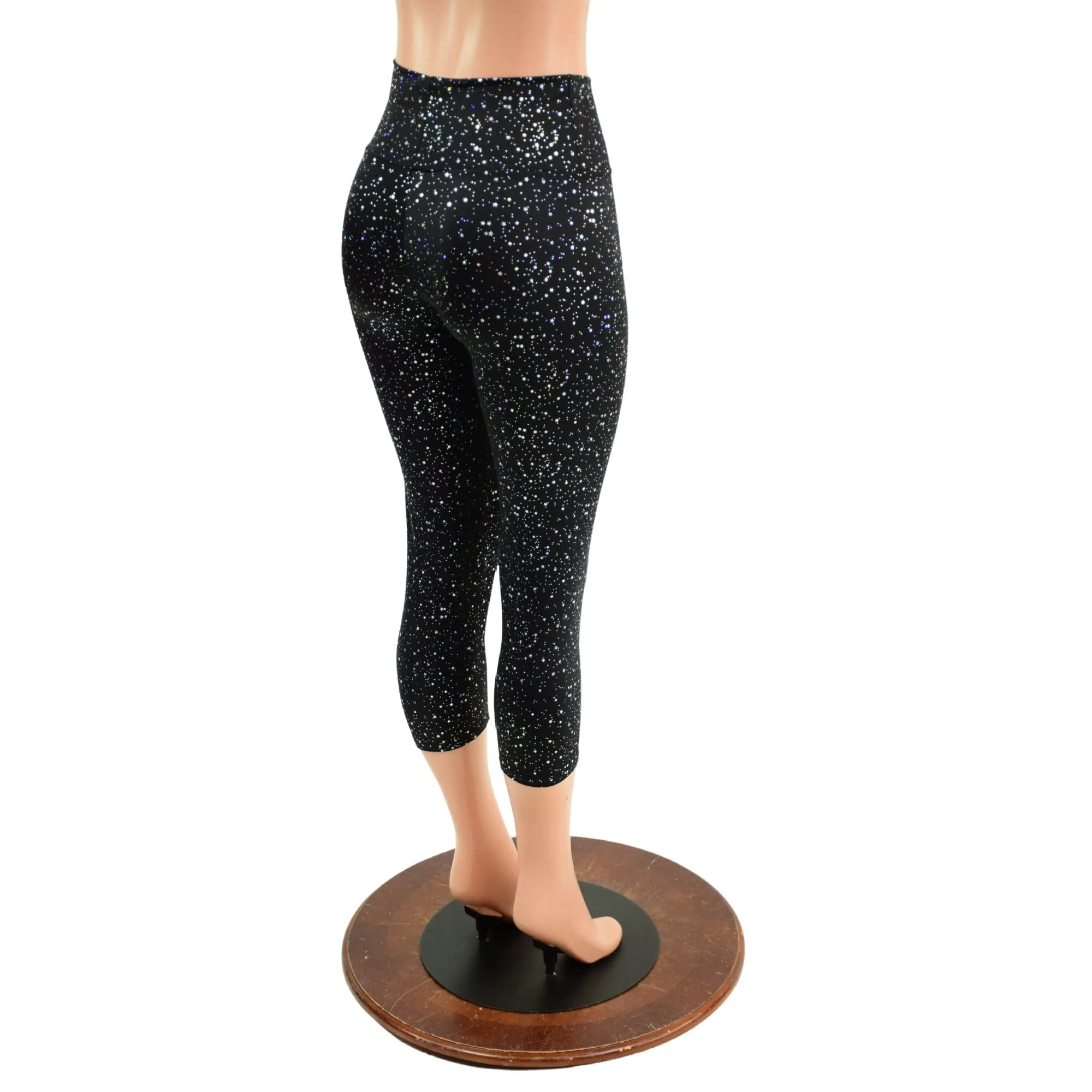 Star Noir Capri Leggings & Zipper Front Racerback Crop Set