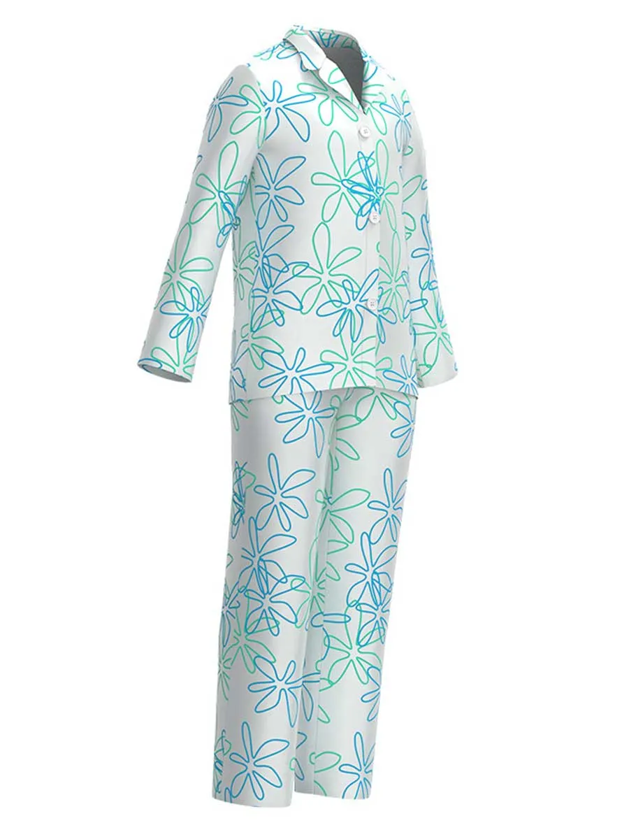 Two Piece Satin Sleep Pajama Set