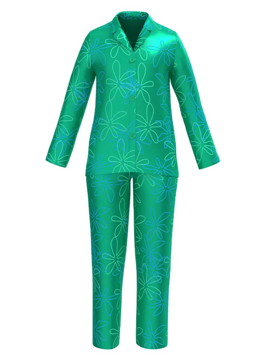 Two Piece Satin Sleep Pajama Set