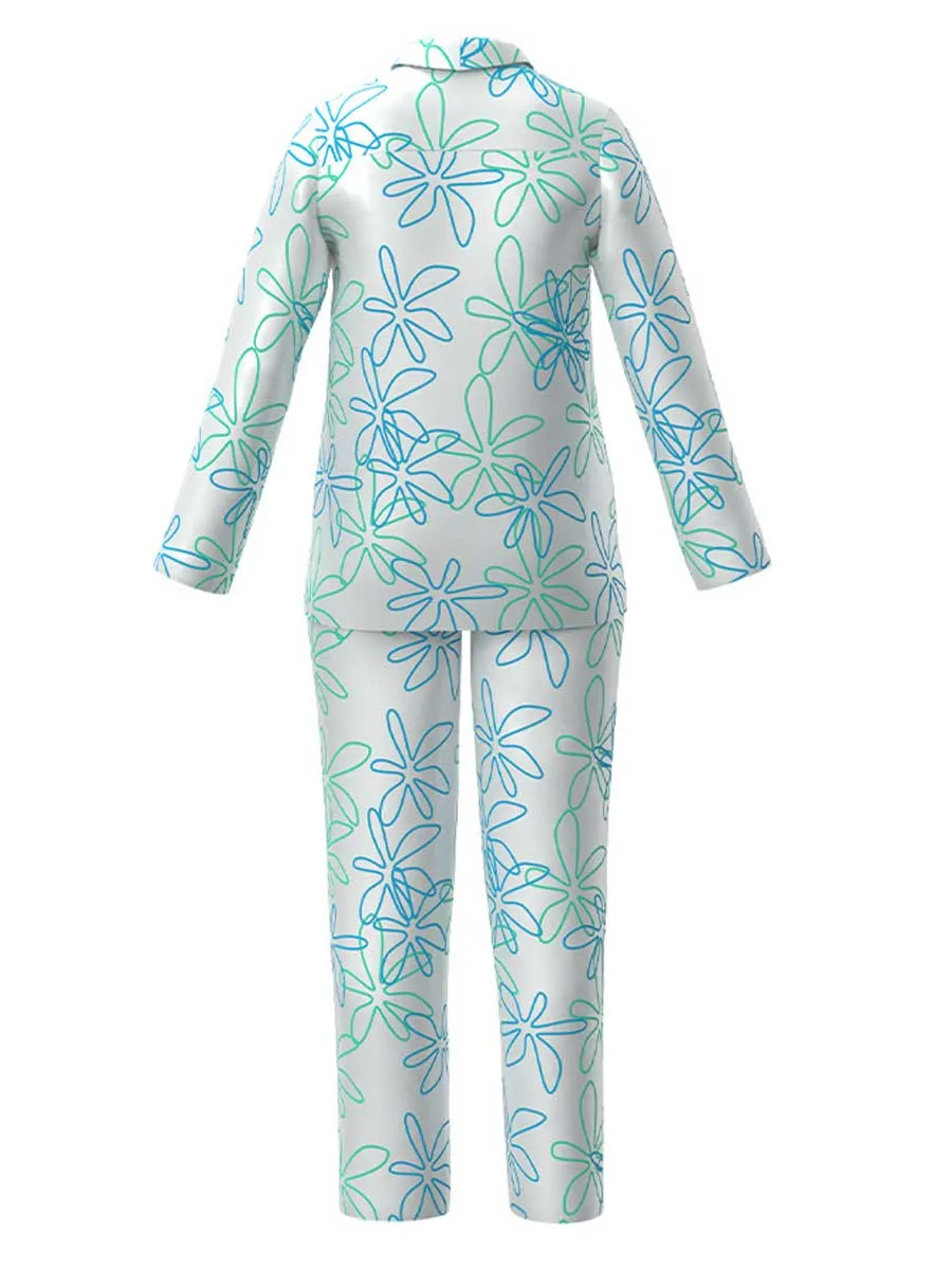 Two Piece Satin Sleep Pajama Set