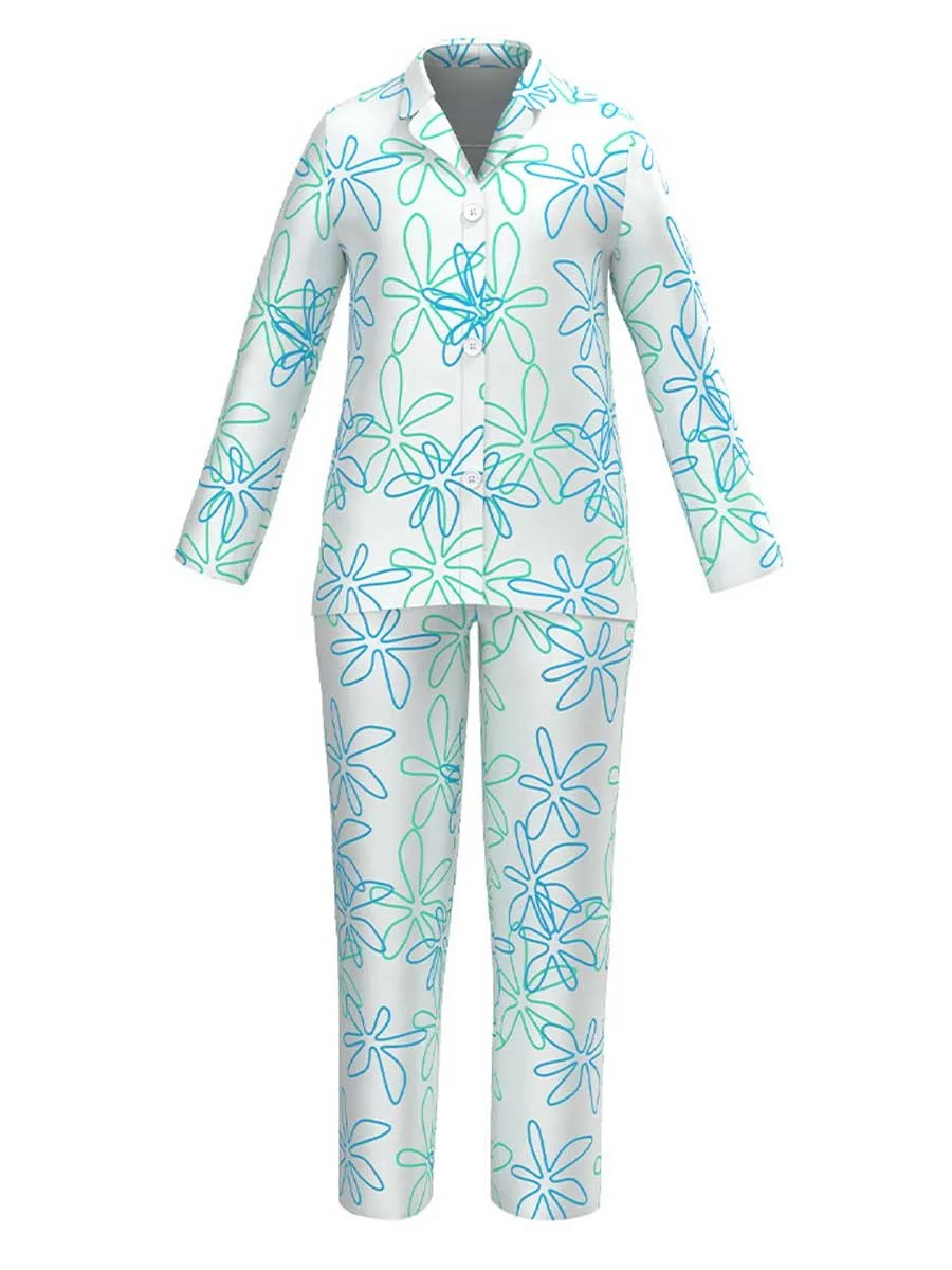 Two Piece Satin Sleep Pajama Set