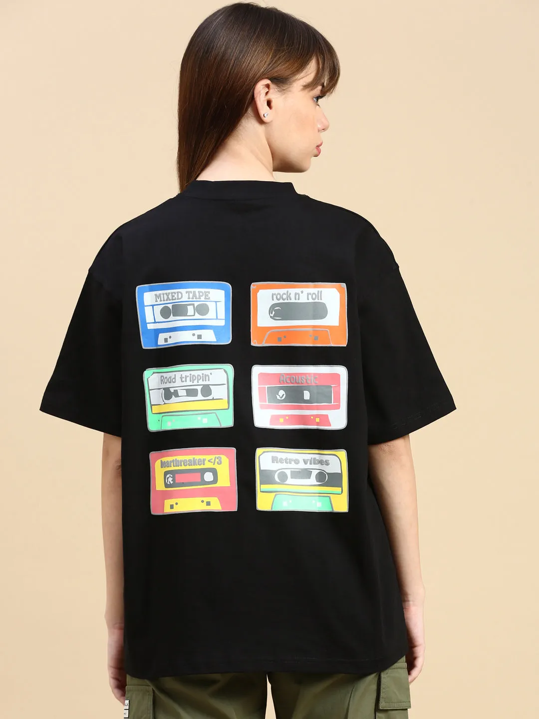 Unisex Black Oversized Fit Vintage Black TShirt