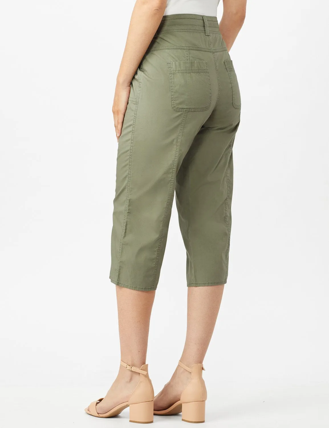 Utility Capri Pants with Drawstring Waist
