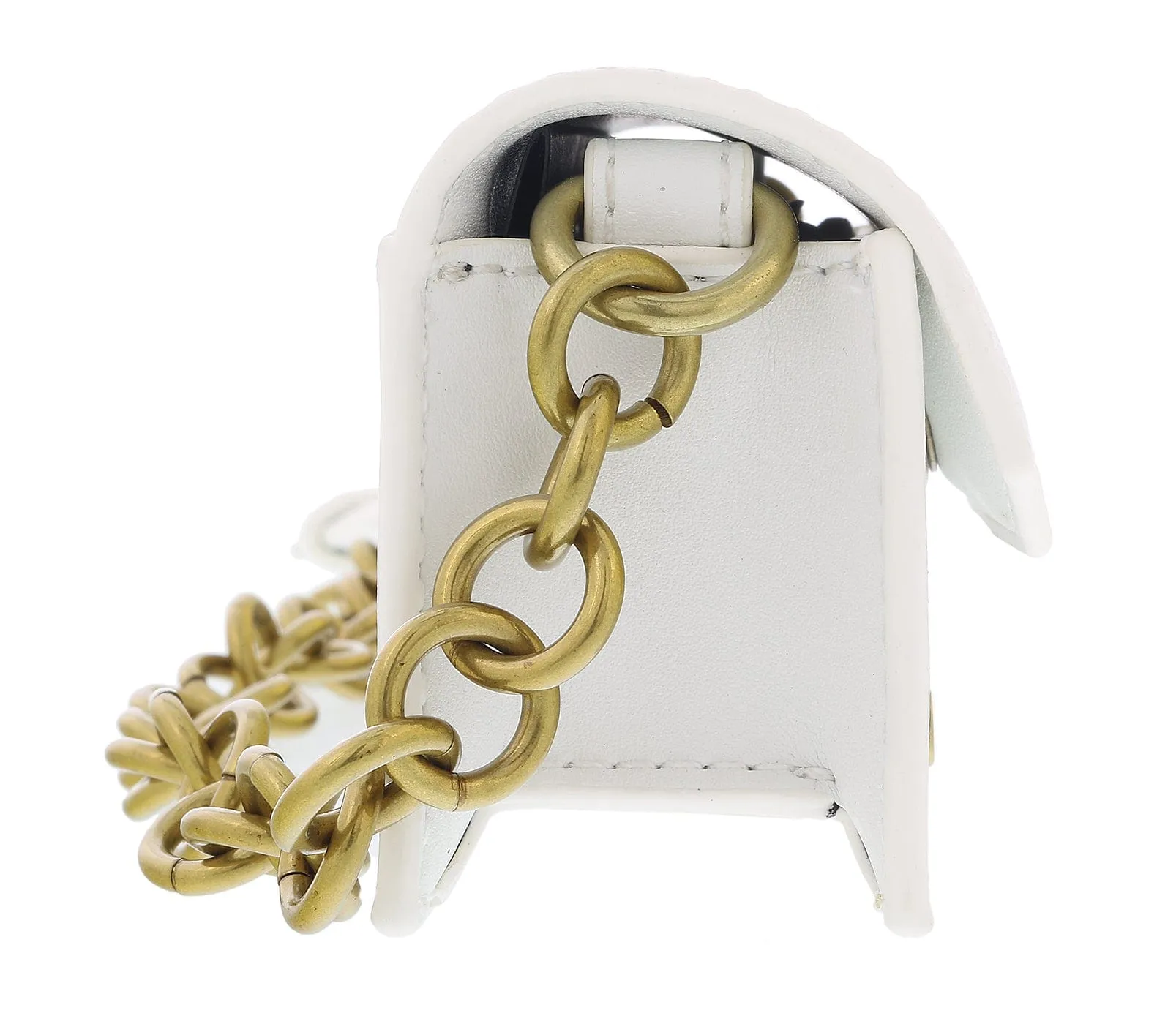 Versace Jeans Couture White Small Structured Enveloppe Charm Shoulder Bag