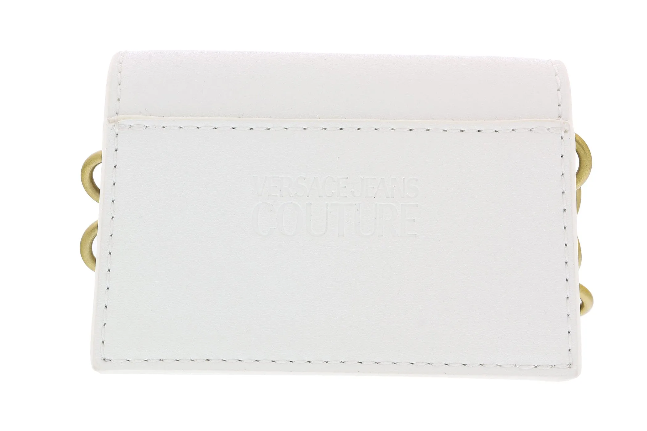 Versace Jeans Couture White Small Structured Enveloppe Charm Shoulder Bag