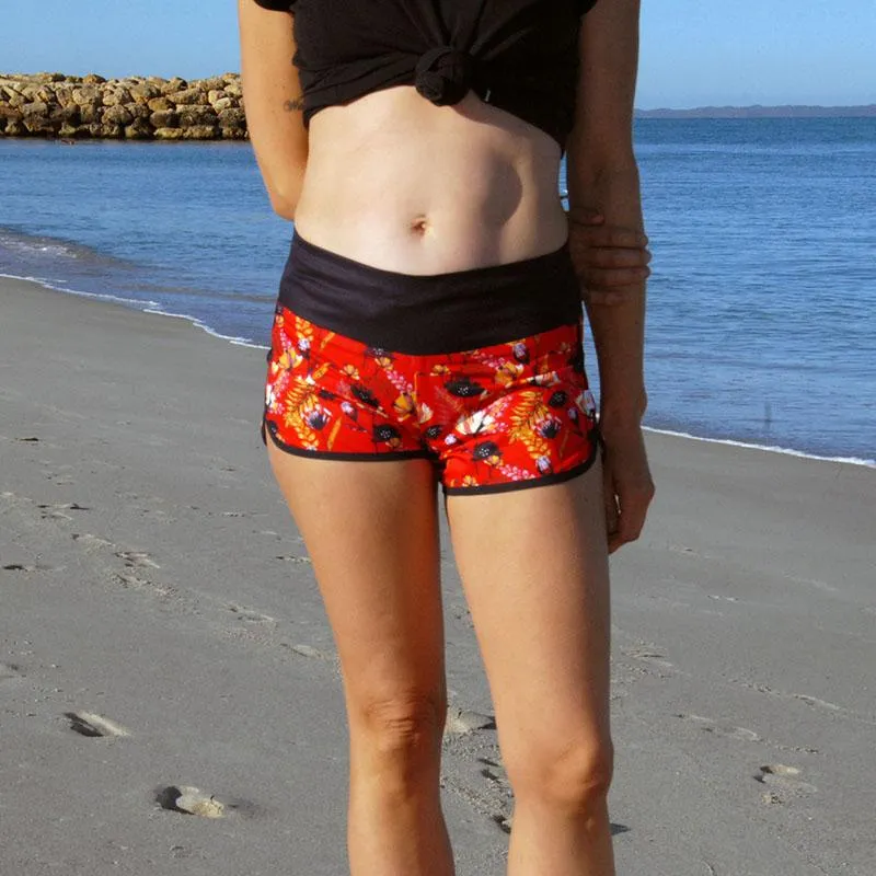 Women's Cute Butt Boardies: Garden Party